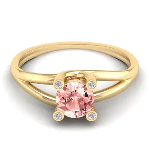 2023 Eur American Popularität 9 Karat 18 Karat massives Gelbgold High Natural Diamond Morganit Ring Licht Luxus Ringe Schmuck Frauen