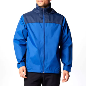 Veste de pluie personnalisée pour hommes col montant de haute qualité à capuche coupe-vent 100% polyester hiver bas quantité minimale de commande prix raisonnables - Product Image 1