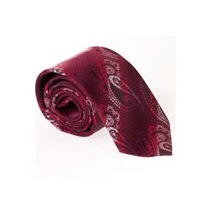 Corbata hecha a mano con patrón italiano de transición estampado chal Borgoña - Product Image 1