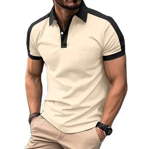 2024 Hotsale hombres 100% algodón lienzo manga corta para Polos Color sólido bordado técnica - Product Image 1