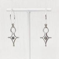 Boucles d'oreilles créoles en argent 925 et croix du Sud berbère, paire de boucles d'oreilles style vintage Bijoux gitans ethniques boho