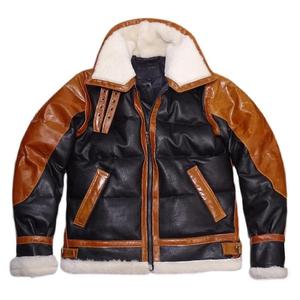 Hot Selling Customized Bomber Leather <b>Jacket</b> Best Winter Men's Sheepskin Fur Embroidery Plus Size Overcoat with <b>Smart</b> Design - Product Image 3