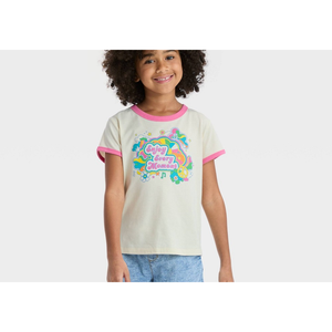 T-shirt Ringer Bianca a Maniche Corte da Ragazza Cat Jack, Taglia XXL, in Morbido Cotone Jersey, Stampa Western alla Moda per Primavera Autunno - Product Image 2