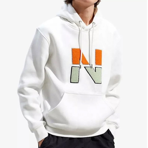 Ropa de calle de alta calidad personalizada 100% algodón Chenille parche bordado pulóver venta al por mayor Chenille bordado sudaderas con capucha para hombres - Product Image 1