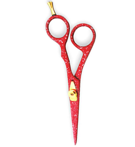 Tijeras de corte de pelo de peluquero de alta calidad, tijera de corte de pelo de acero inoxidable recubierta de Color rojo con tornillo dorado ajustable - Product Image 6
