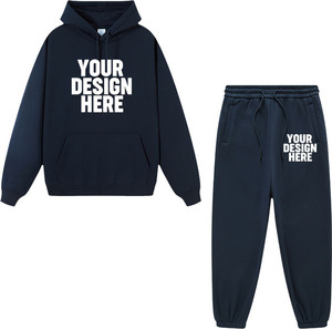 Conjunto de Sudadera con Capucha y Pantalones Deportivos Unisex de Felpa Gruesa de 500 Gramos de Alta Calidad Personalizados, de Secado Rápido y Transpirables - Product Image 2