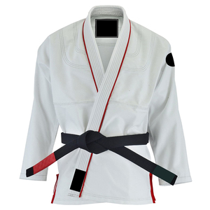 Venta al por mayor blanco negro Karate artes marciales uniformes Top algodón/poliéster ropa con logotipos personalizados en venta - Product Image 2