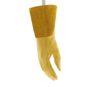 Guantes de soldadura Tig de piel de venado y cuero dividido de vaca de primera calidad Guantes de barbacoa de protección personal de seguridad industrial - Product Image 6