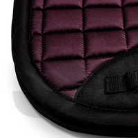Tapis de selle ergonomique profilé en tissu épais noir et violet, fait main, entièrement personnalisé, antidérapant, respirant et durable