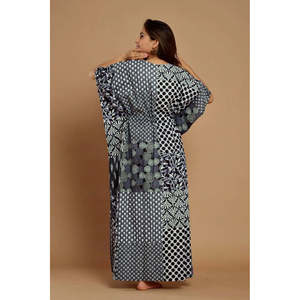 Handmade Cotton Kaftan Dress Free Size Jaipuri Block Print Maxi Robe Indian Ethnic Style for Summer Parties - Product Image 4