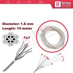สายเคเบิลซ่อมชุดมอเตอร์กระจกหน้าต่างรถยนต์ BWR5473-1  ลวดสลิงเหล็ก 7x7 เส้นผ่านศูนย์กลาง: 1.6 มม. ความยาว: 10 เมตร - Product Image 5