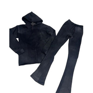 Pantalones de chándal acampanados Sun Faded con logotipo personalizado para hombre y Sudadera con capucha y lavado ácido, chándal holgado para tallas grandes para verano - Product Image 3