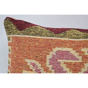 Traditional Style <b>Orange</b> Wool <b>Pillow</b> 12x24 Inches Geometric Vintage Pattern Woven Luxury for Living Room Sofa for Christmas - Product Image 2