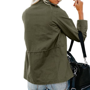 Último diseño moda Tendencia Invierno transpirable Mujer chaqueta de alta calidad con cremallera chaqueta de lona de algodón para mujer - Product Image 2