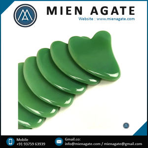 Cristal de Aventurina verde natural hecho a mano Gua Sha, piedra preciosa tallada personalizada, masaje Facial, revitalizador de piel para la circulación sanguínea - Product Image 5