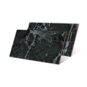 Carreaux de sol en porcelaine décoratifs en marbre noir opale 600x1200mm, utilisés pour les salles, les centres commerciaux et les petites villas de luxe. - Product Image 1