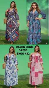 Nuevo Vestido Largo de Rayón de Moda, Estilo Bohemio Vintage, Floral, Elegante para Mujer, con Bordado Intrincado, Lavable - Product Image 2