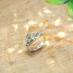 Bague en argent sterling 925 avec pierre précieuse labradorite naturelle, faite à la main, pour femmes et hommes, cadeau de Noël - Product Image 2