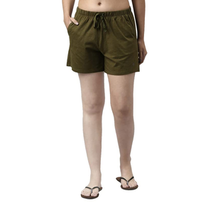 Shorts de survêtement décontractés à la mode pour femmes en gros taille haute pantalon en coton élastique couleur unie respirant BD" - Product Image 1