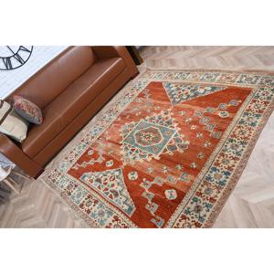 Tapis de 6,1 x 6,46 pieds, tapis turc vintage, tapis en laine rouge - Product Image 5