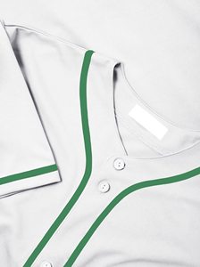เสื้อเบสบอลแขนสั้นคอวีสำหรับผู้ชายเสื้อเบสบอลระบายอากาศโลโก้ออกแบบได้ตามต้องการ - Product Image 4