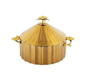 Wholesale Stainless Steel Hammered Hot <b>Pot</b> Casserole Dish in Gold Color Premium Quality Food Serving Hot <b>Pot</b> - Product Image 5