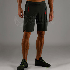 Pantalones cortos deportivos cómodos para hombres con bolsillos ocultos y paneles traseros de malla transpirable Pantalones cortos de gimnasio de alta movilidad - Product Image 5