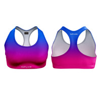Soutien-gorge de sport personnalisé pour femme, grande taille, maintien élevé, sans couture, séchage rapide, pour yoga et gym, imprimé par transfert thermique, en Spandex/Nylon