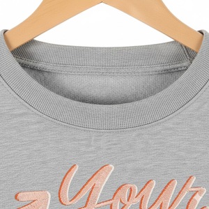 Sweat-shirt en polaire unisexe à col rond imprimé sur mesure, hiver, ODM, gris, impression de marque, broderie, étiquette privée - Product Image 3