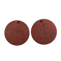 Hoonni Noir Rouge Foncé Puissant Volcanique Scalaire Énergie Collier Pierre De Lave Pendentif Énergie Quantique Pendentif Charms