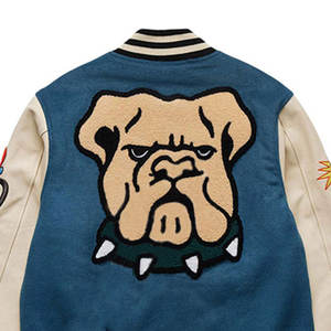 Chaqueta universitaria de alta calidad para hombre, lona personalizable, bordado de chenilla, Mangas de cuero, estilo Letterman de béisbol - Product Image 5