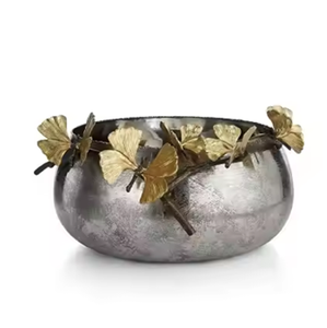 Nickel-plated Aluminum Disposable Serving <b>Bowl</b> with Classic Elegance for Fruits Salads or <b>Curries</b> in Bulk - Product Image 2