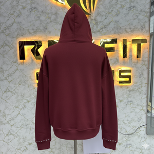 Sweat à capuche zippé délavé de qualité supérieure à prix abordable avec strass, veste zippée en molleton pour homme, streetwear - Product Image 3