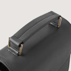 Sleek Summer Fashion Lady's Sandra Grey Leather Saddle <b>Bag</b> - Product Image 5