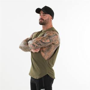 <b>Mens</b> Tank Top Wholesale Custom Logo Cotton <b>Gym</b> <b>Vest</b> Fitness Bodybuilding Undershirt Training Singlet - Product Image 3