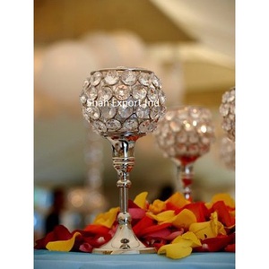 Centros de mesa de boda de cristal portavelas con globo de cristal votivo brillante acabado de lujo hecho a mano T soporte de luz - Product Image 5