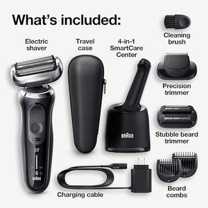 Rasoir électrique Braun pour hommes, série 7 7085cc 360 rasoir électrique à tête flexible avec tondeuse à barbe, rechargeable, humide et sec, 4 en 1 - Product Image 4