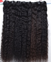 Vendeur-Vendu Pas Cher Naturel Vierge Noir Bouclés Machine Double Trame Bundles Soyeux Vietnamien Extensions de Cheveux Humains