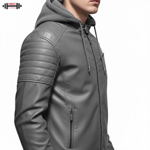 2025 New Casual Slim Leather Jacket High Quality <b>Turn</b>-down Collar Plus Size Custom Oem Stripe Decoration Bomber Jacket - Product Image 6