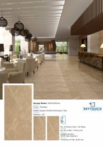 Azulejo de piso de cerámica marfil antideslizante de calidad superior para sala de estar, azulejo de porcelana pulido marrón 600x1200MM - Product Image 2