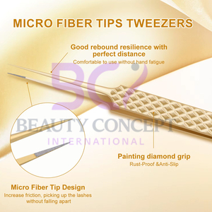 Color dorado Mejor proveedor Salón de belleza Uso Durable Producto ecológico Extensión de pestañas Pinzas injertadas - Product Image 5