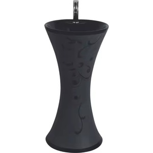 Lavabo sur pied en céramique pour salle de bains d'hôtel moderne Lavabo en céramique de luxe de couleur blanche pour salle de bains avec piédestal - Product Image 3