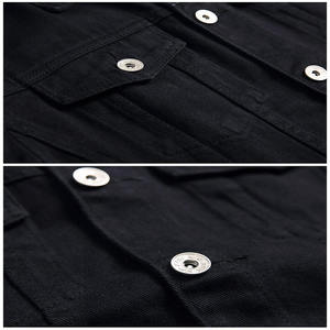 Chaqueta Vaquera para Hombre con Múltiples Bolsillos Delanteros, Chaqueta Vaquera con Acabado Deslavado Ácido, Camisas Vaqueras de Manga Larga - Product Image 3