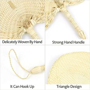 Abanicos artesanales impresos de ratán de bambú de Vietnam de alta calidad al por mayor-Abanico de mano tejido artesanal de bambú corazón - Product Image 4