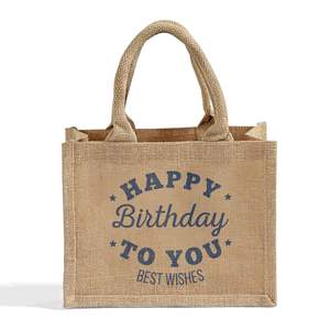 Custom Burlap <b>Wedding</b> Favor Tote <b>Bags</b> with Pocket TJ907-Elegant <b>Gift</b> <b>Bags</b> for Special Occasions - Product Image 1