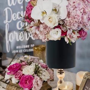 Jarrón de flores azul dorado brillante de artesanía excepcional para boda, decoración de comedor de lujo, centro de mesa de Hotel, fiesta, evento Floral - Product Image 3