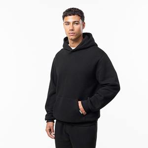 Ensemble de survêtement de sport pour homme personnalisé, deux pièces, lourd, respirant, imprimé, motif uni, sweat-shirt à capuche, pantalon de survêtement à jambes larges, jogging - Product Image 4