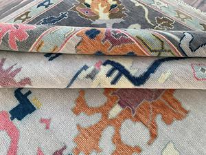 Tapis en laine tuftés à la main, design Ushak, tapis de haute qualité en pure laine, sol de maison de qualité supérieure, durable, lavable, antidérapant, à poils courts - Product Image 4