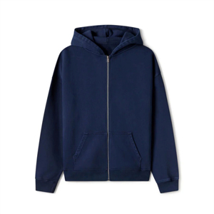 Luxury Solid Winter Custom Logo Design 100% Cotton French Terry Heavyweight <b>Fleece</b> <b>Zipper</b> Hoodie - Product Image 1