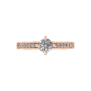 Bague de fiançailles classique en or blanc jaune rose 14 carats avec diamant de laboratoire certifié IGI, serti à griffes - Bijou cadeau - Product Image 3